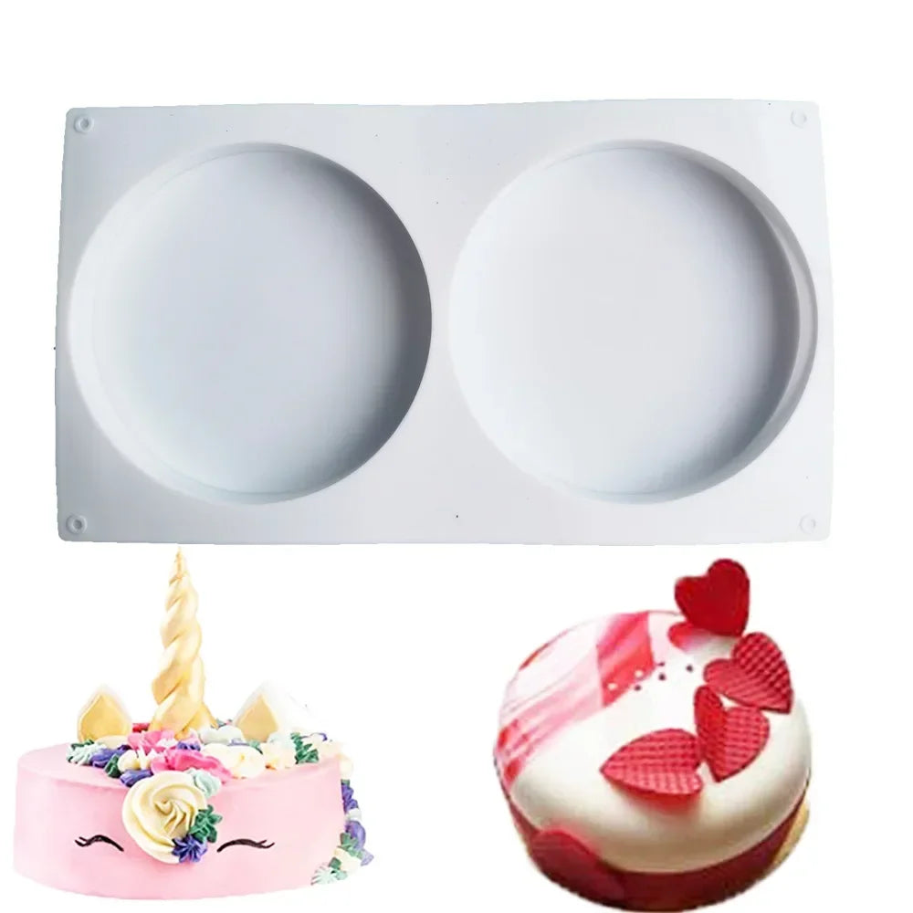 Cake Tools Two Hole Silicone Disc Cake Mold Fondant
