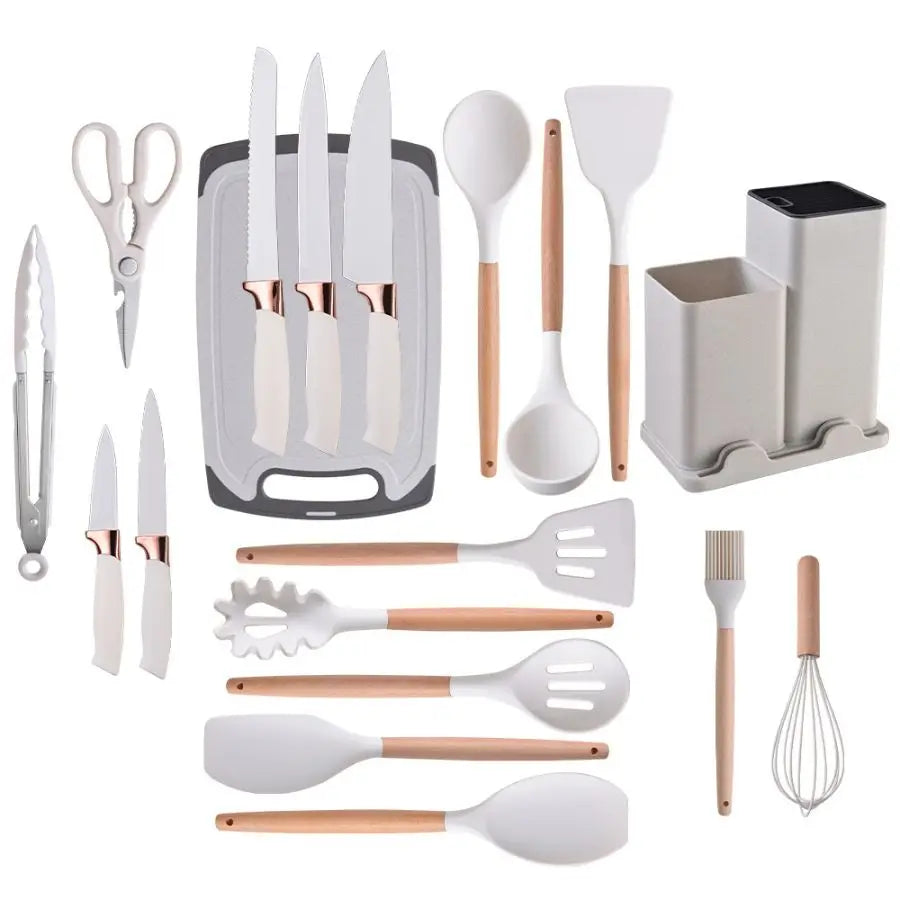 Hign Concerned Silicone Kitchenware Set 19pcs Utensils