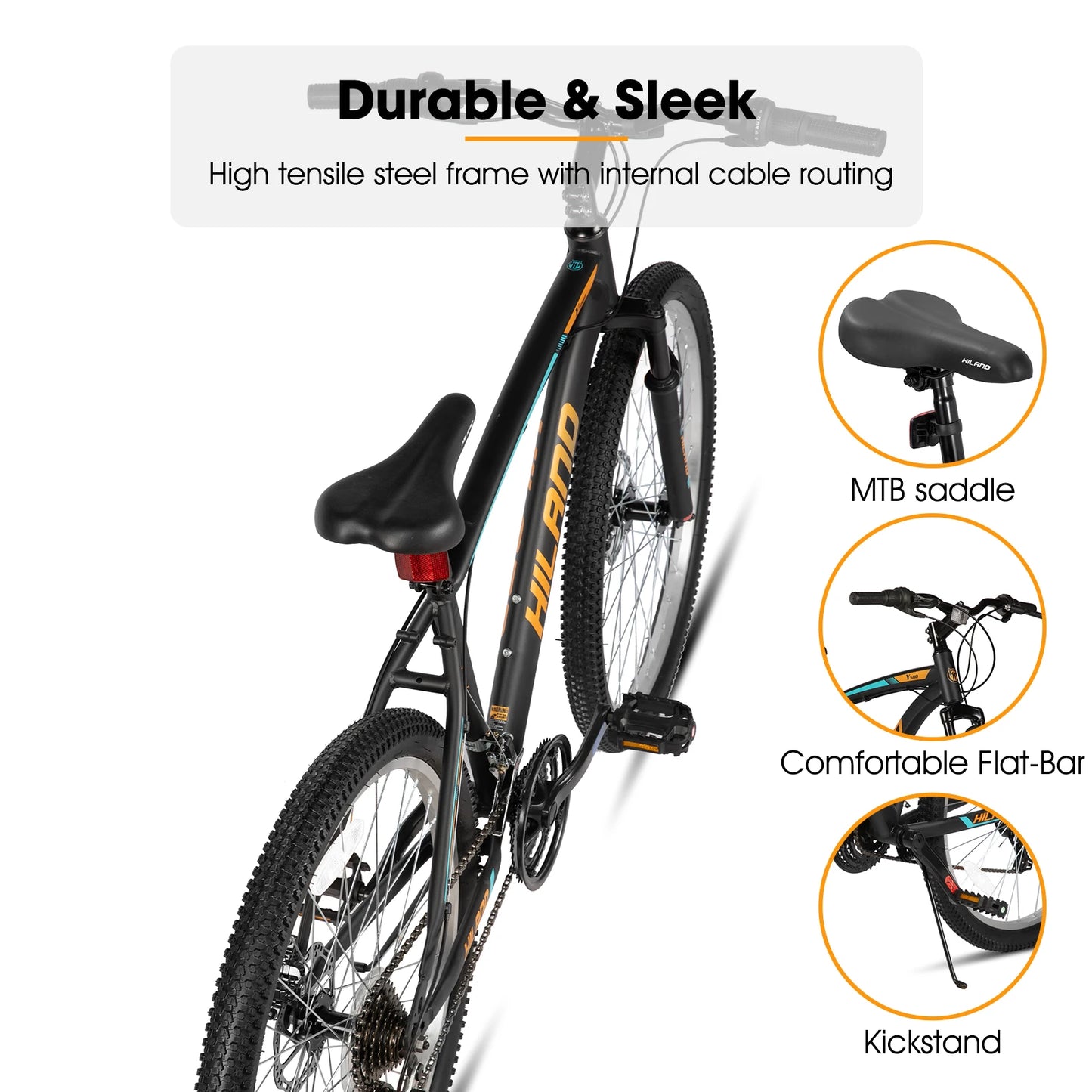 HILAND Mountain Bicycle Dual Disc Brakes Suspension Fork