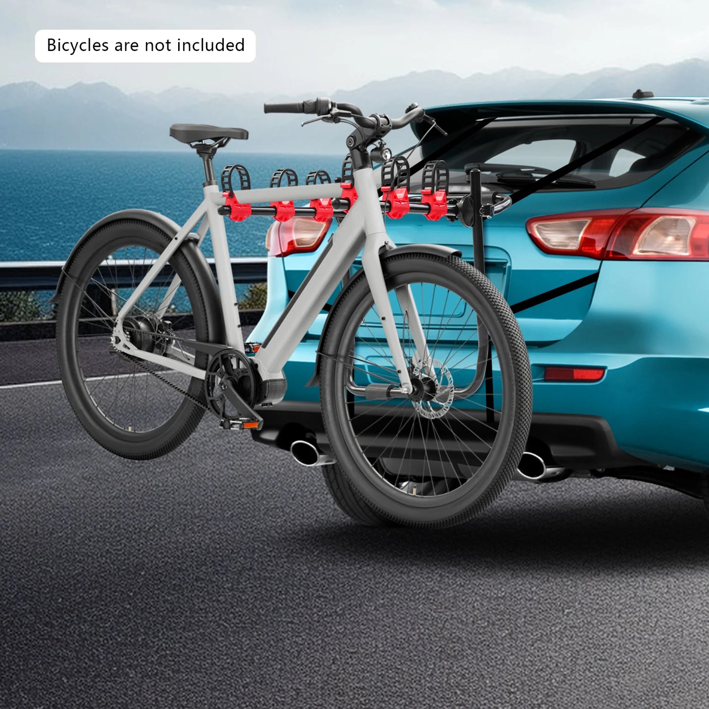 Folded 3 Bike Trunk Mount Rack Universal Car Carrier