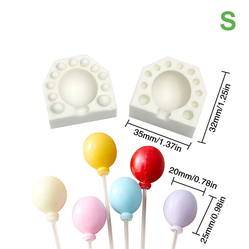 Cake Tools Mini 3D Oval Balloon Silicone Mold For Fondant