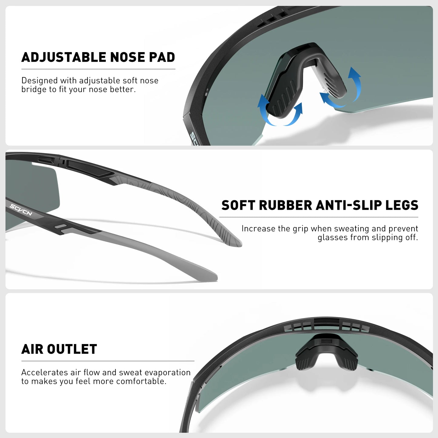 SCVCN New Outdoor Road Bike Driving Cycling Riding Sunglasses Men Women Sports Running Glasses UV400 Cycling Hiking Goggles