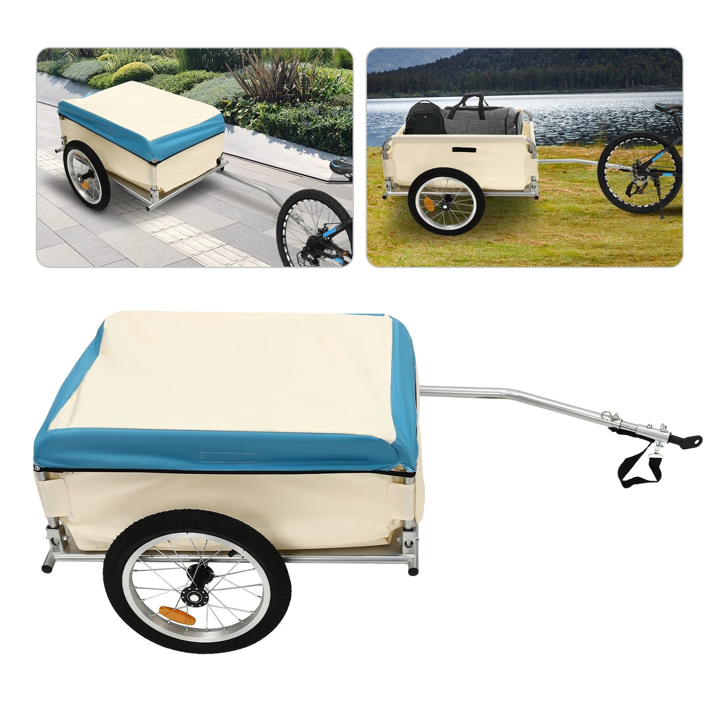 Hign-concerned Bicycle Trailer With Reflectors And Storage