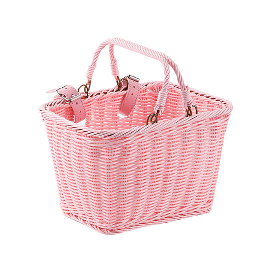 MOJOYCE Cute Square Bicycle Basket With Leather Straps