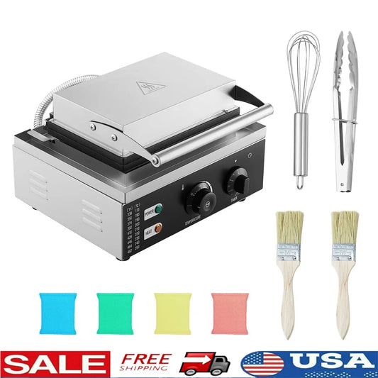 Industrial Donut Maker 1550W Dual-Heat Non-Stick Waffle Machine 12 Slots Stainless Steel Commercial Equipment Bakeries