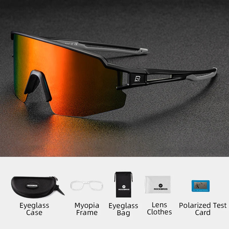 ROCKBROS Cycling Glasses Photochromic Polarized Lens Bike Glasses UV400 Protection Eyewear Sunglasses MTB Road Bicycle Goggles