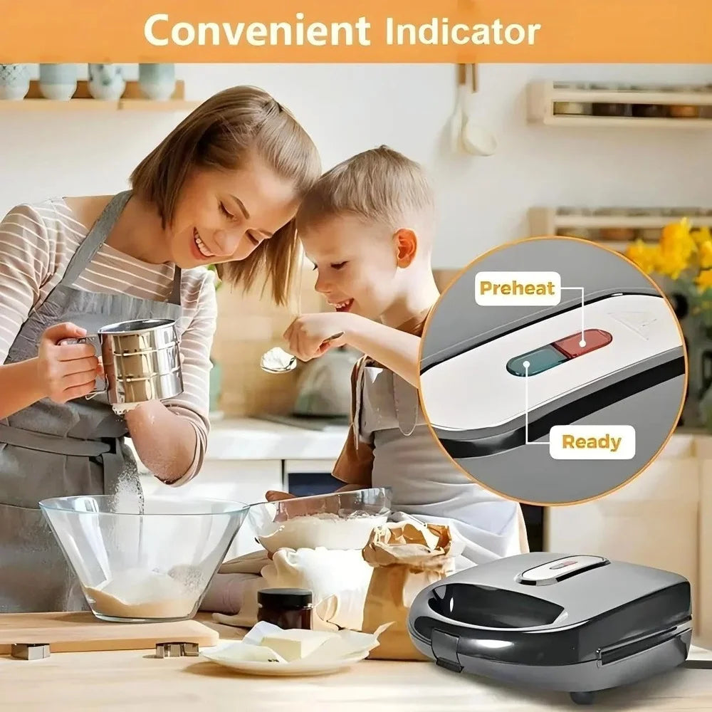 XMSJ 6 In 1 Sandwich Waffle Donut Maker Nonstick Plates