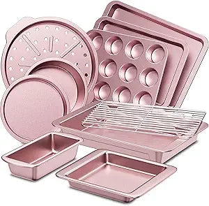 10 Piece Nonstick Bakeware Set With Enhanced Grips And Pans