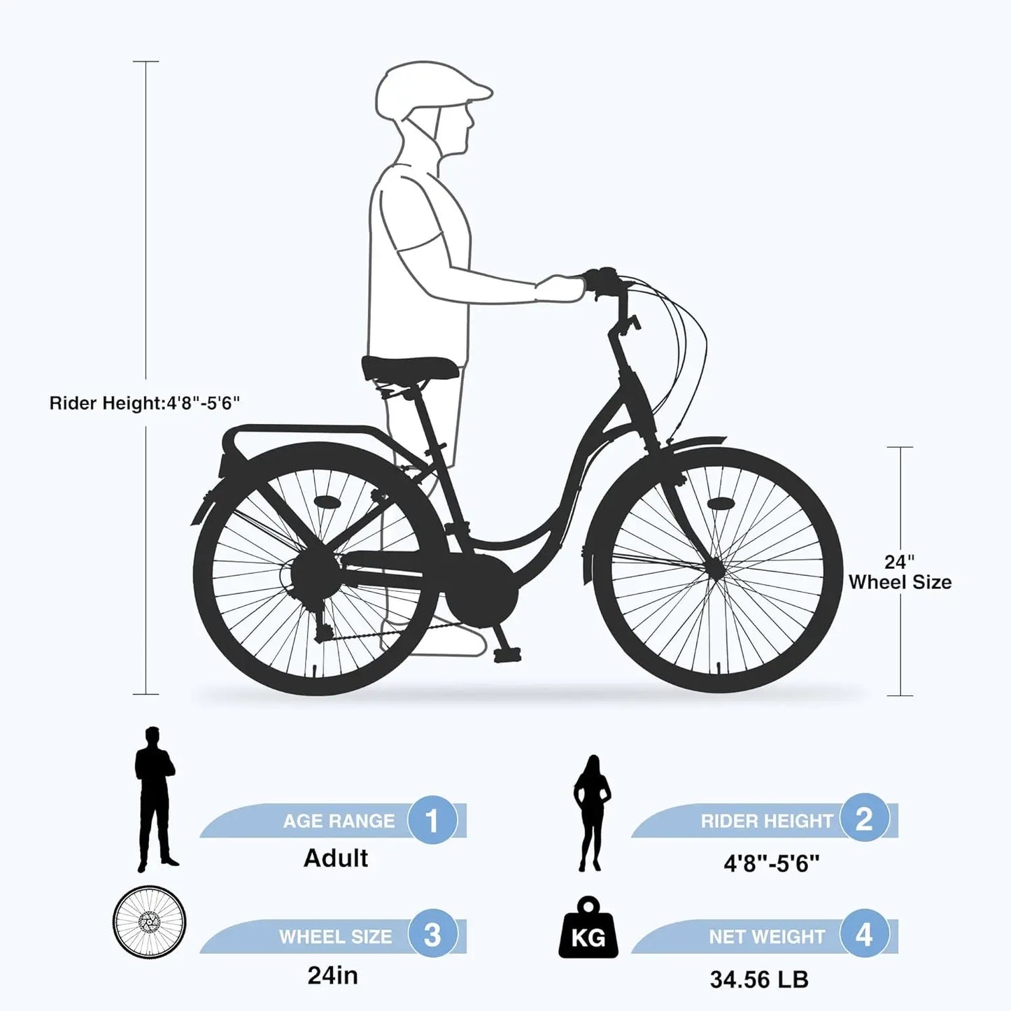 Fork Beach Cruiser Women Bike Seven Speed Dual V Brake