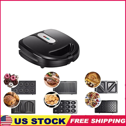 XMSJ 6 In 1 Sandwich Waffle Donut Maker Nonstick Plates