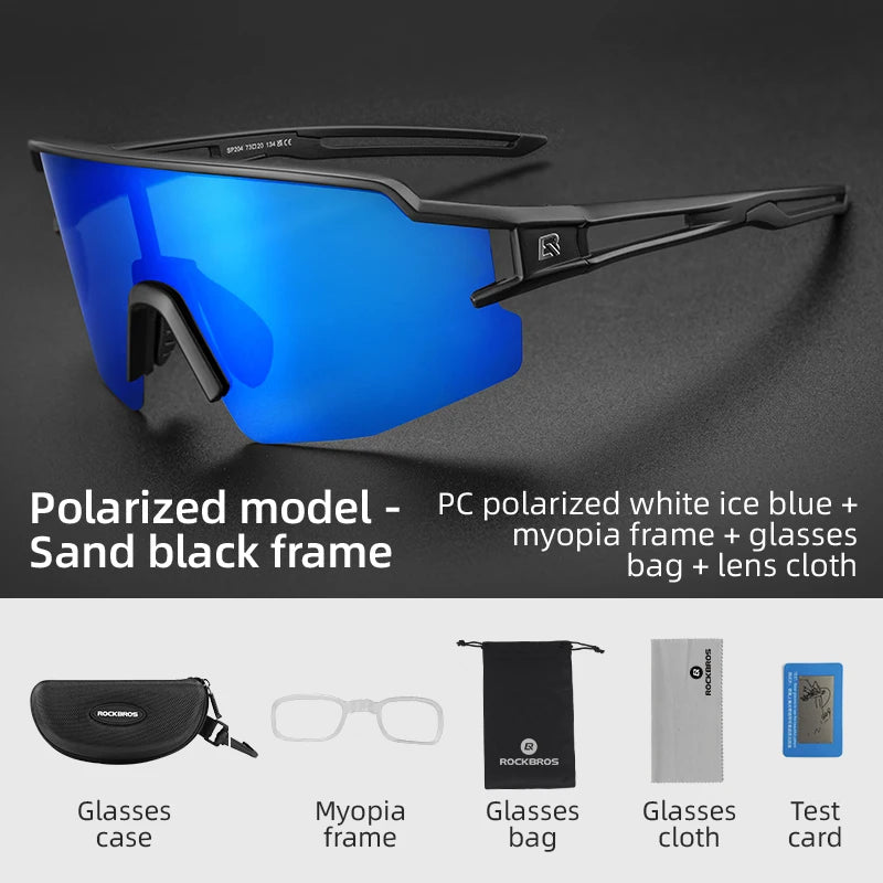 ROCKBROS Cycling Glasses Photochromic Polarized Lens Bike Glasses UV400 Protection Eyewear Sunglasses MTB Road Bicycle Goggles