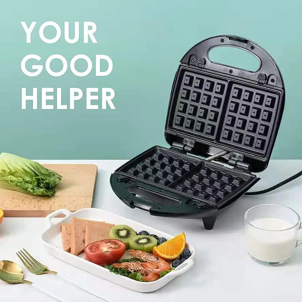Iosn 3 In 1 Sandwich And Waffle Maker With Removable Trays