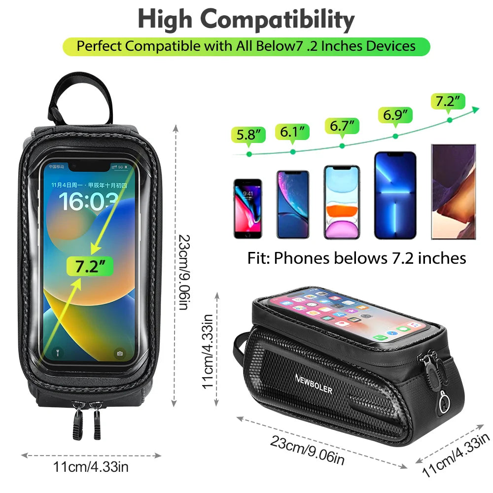 NEWBOLER Frame Front Tube Bike Bag Waterproof Phone Case