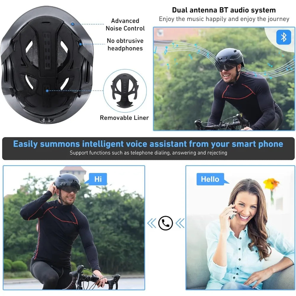 Hign-concerned 1080P Action Camera Bike Helmet Bluetooth
