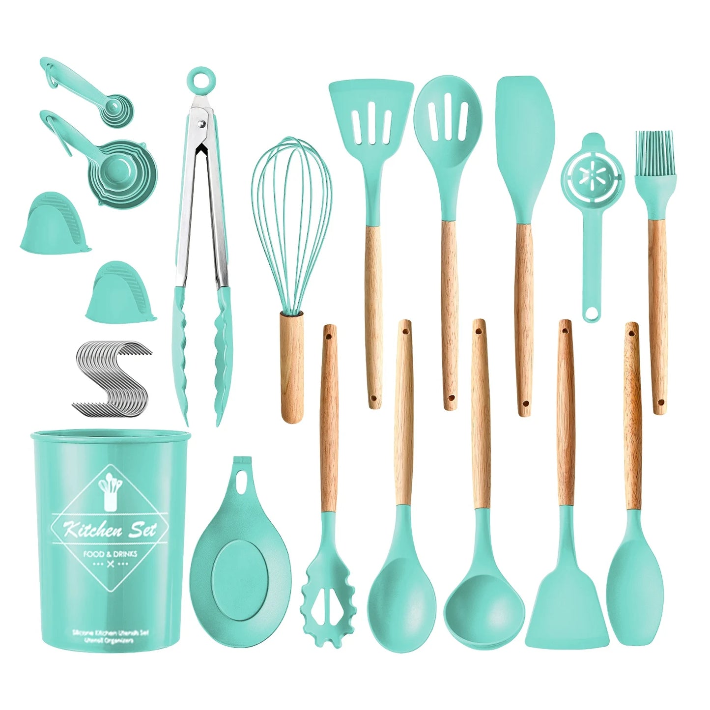 Hign-concerned 35 Piece Kitchen Utensil Set With Holder
