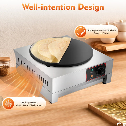 Sweetmile Electric Crepe Pan Maker With Non Stick Coating
