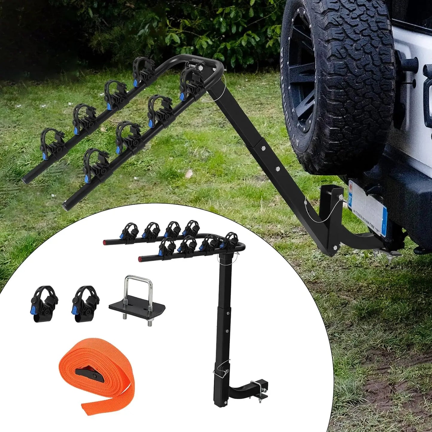 Foldable Hitch Mount Bike Rack For Cars And SUVs Durable