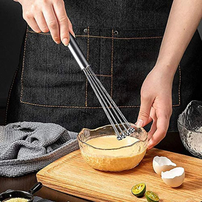Feature Stainless Steel Ball Bead Whisk Egg Mixer Kitchen