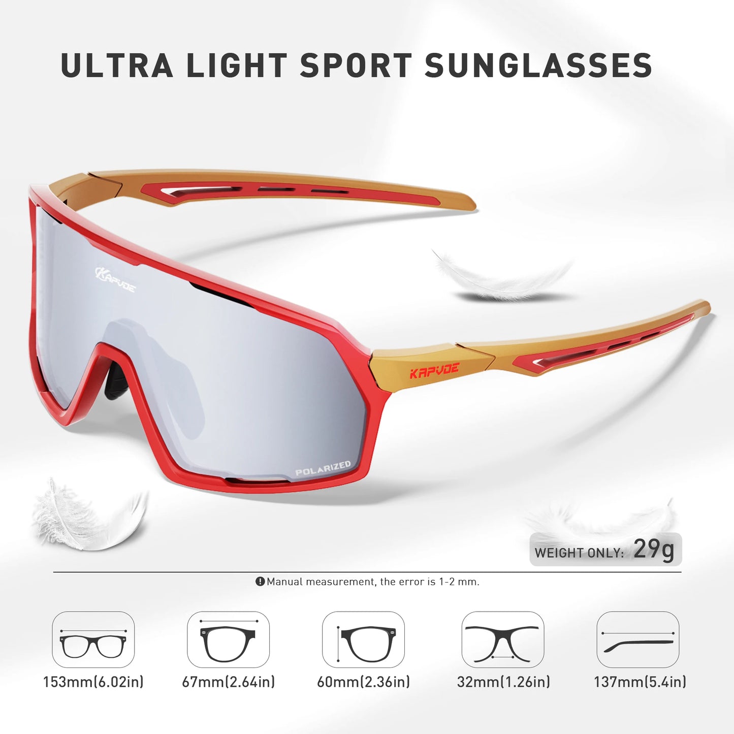 Kapvoe Cycling Glasses UV400 Protection Unisex Sunglasses