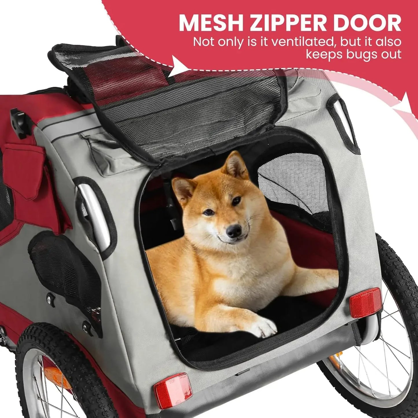 XMSJ Dog Bike Trailer Foldable Quick Release for Pets