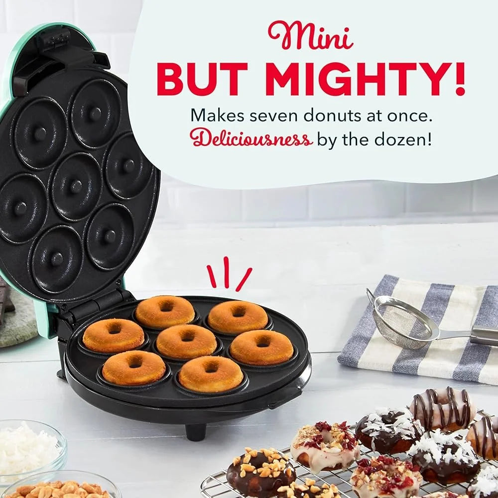 XMSJH Mini Donut Maker For Kids Breakfast Snack 7 Donuts