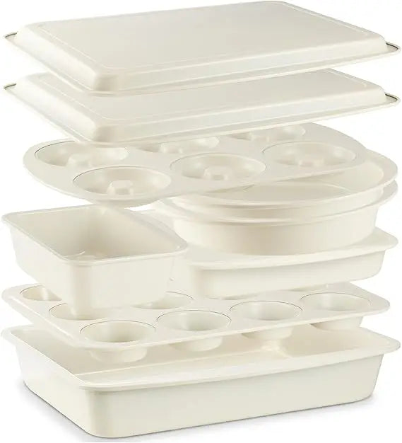 Stackable Bakeware Set 9 Piece Nonstick Pans With Donut Pan