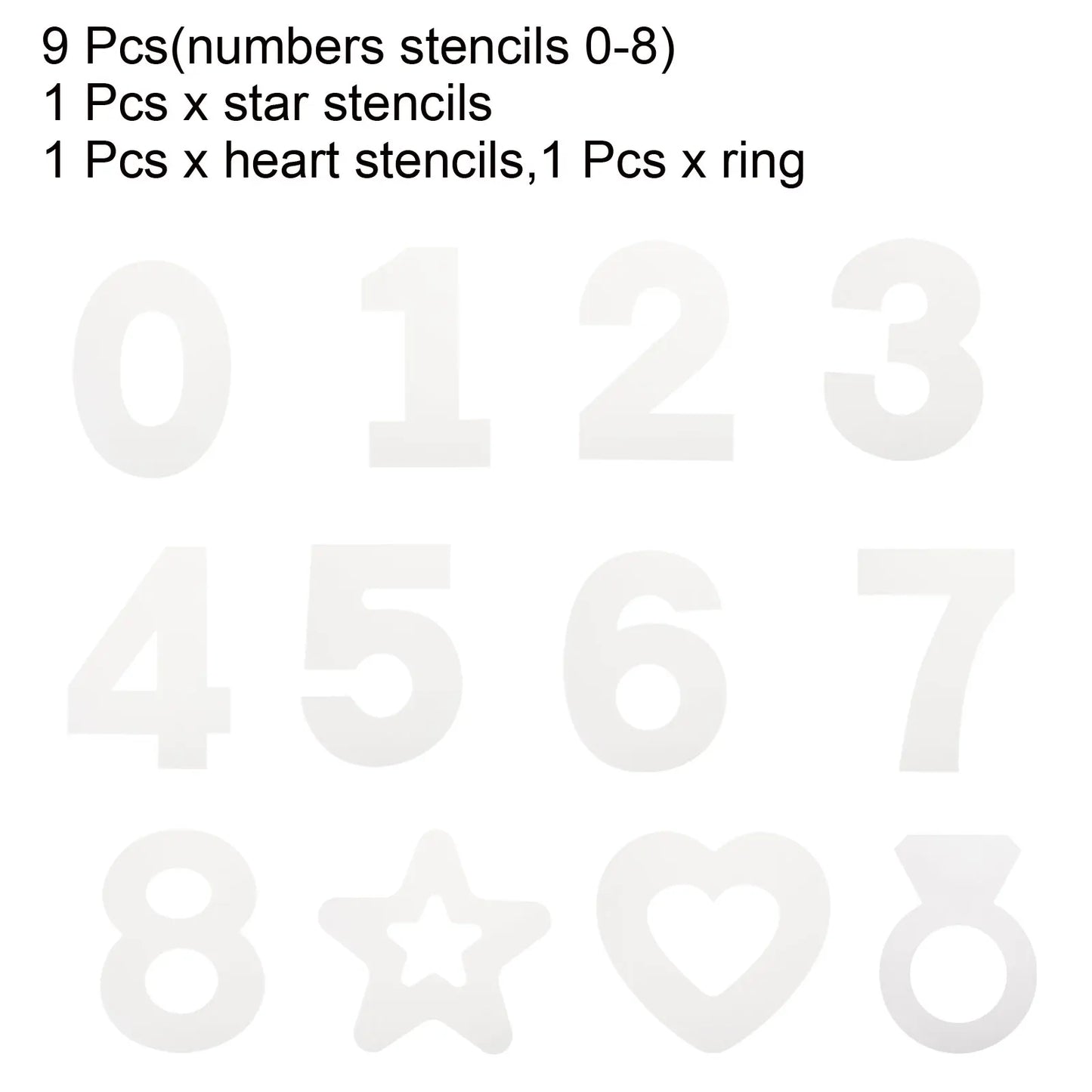 UXCELL Number Stencil Set PET Plastic Reusable Star Ring