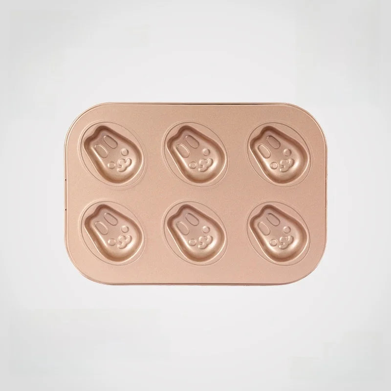 Others Cartoon Nonstick 6 Cavities Baking Mold for Oven Use