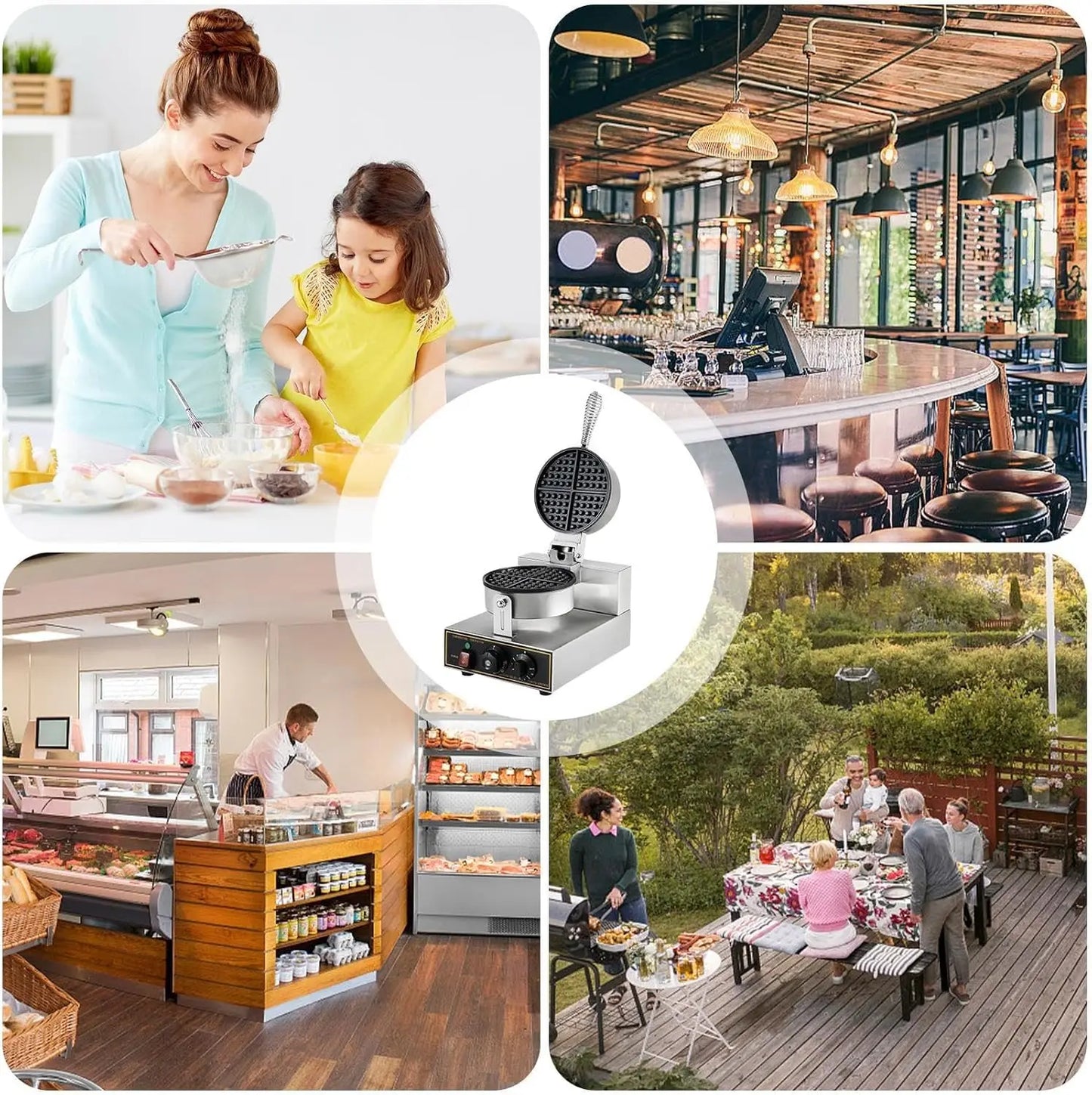 Iosn Electric Waffle Maker Nonstick Breakfast Waffle Iron