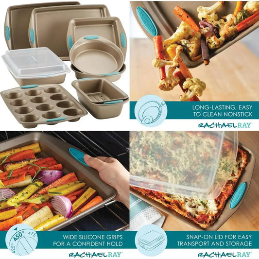 Cucina Nonstick Bakeware Set With Grips Bread Pan Cake Pan