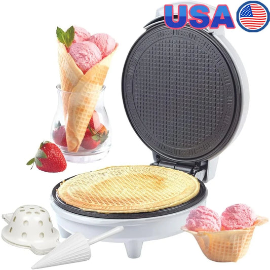 XMSJ Waffle Cone Maker Nonstick Electric Iron For Ice Cream