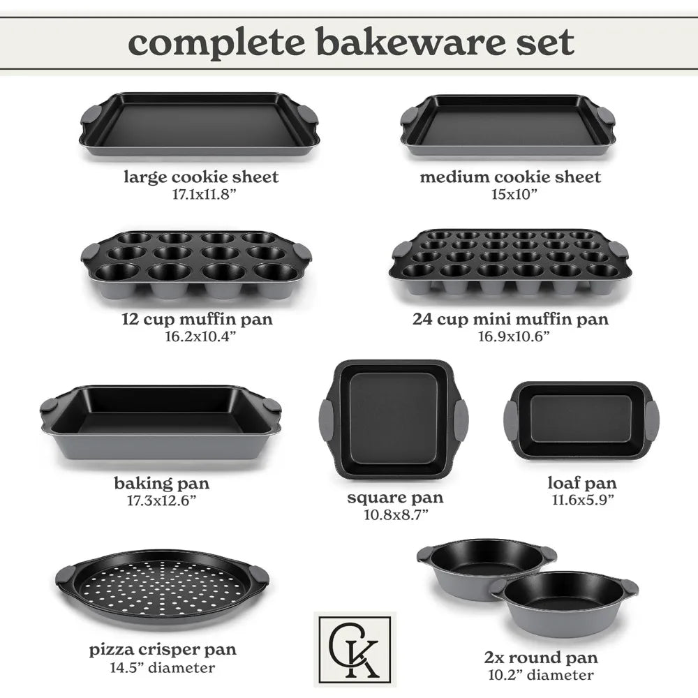 Nonstick Stackable Bakeware Set Heavy Duty Easy Release