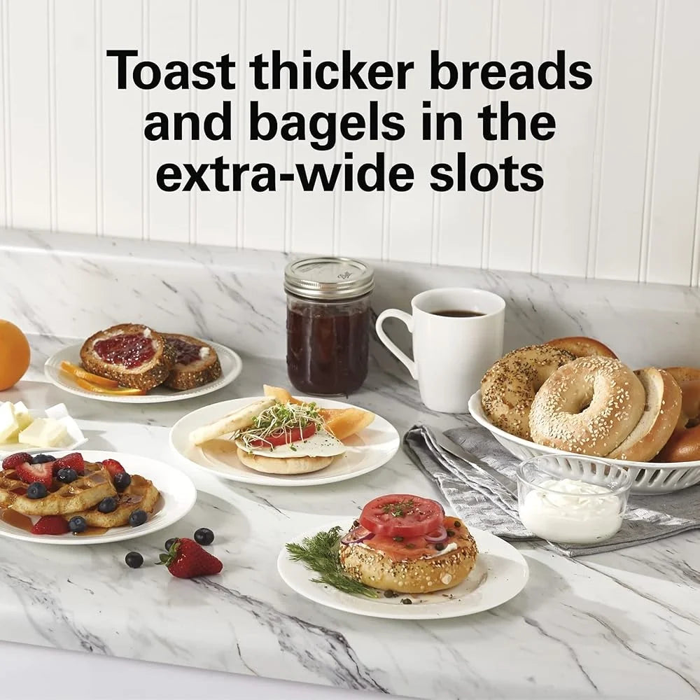 XMSJH 2 Slice Toaster Extra Wide Slots Shade Selector
