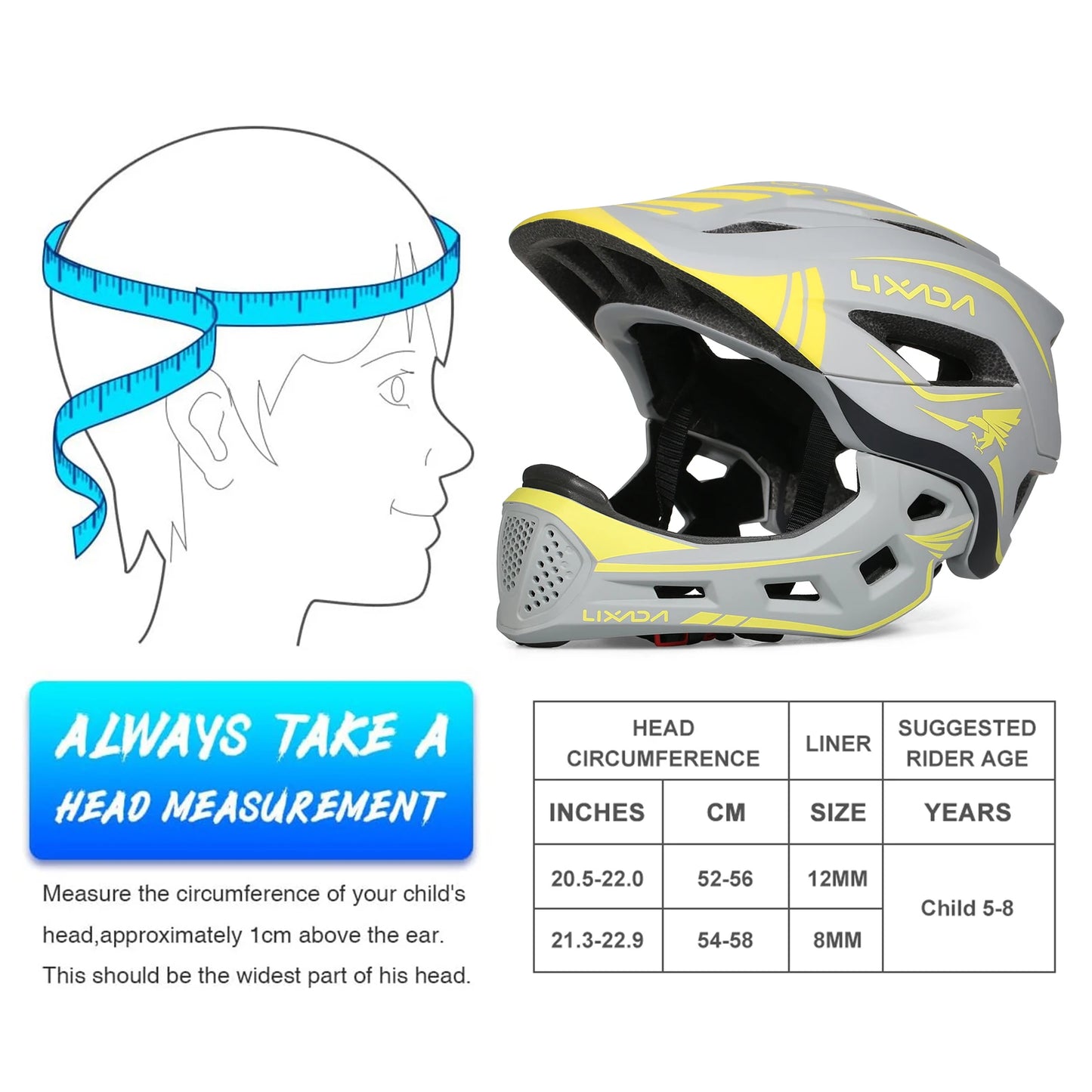 Hign Concerned Lixada Kids Detachable Full Face Bike Helmet