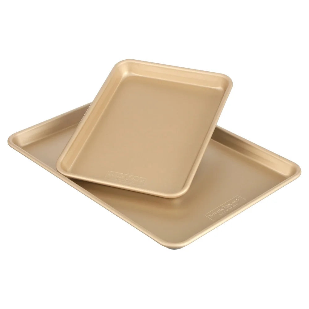 Feature Nonstick Baking Sheets Set Of 2 Metal Cookie Pans