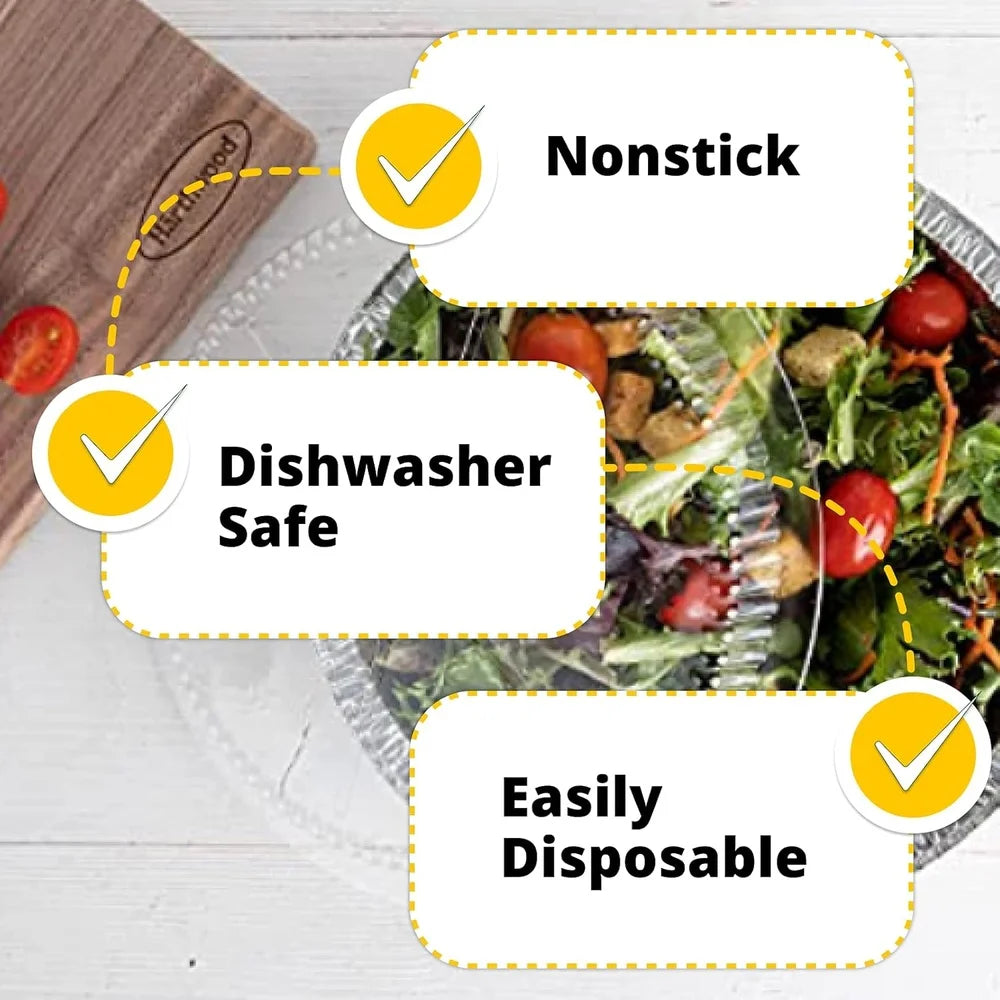 9 Inch Round Aluminum Foil Pans with Dome Lids Pack of 25 Disposable Baking Containers Clear Plastic Lids Perfect Cooking