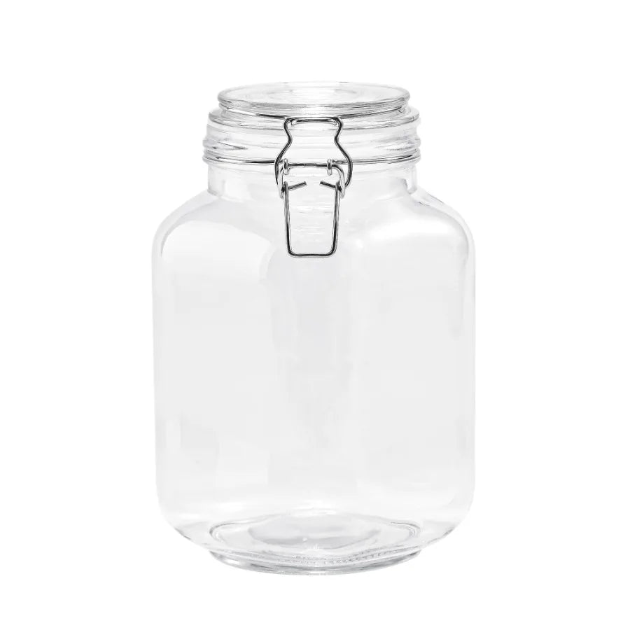 67 oz Airtight Glass Canister with Secure Lock Lid for Kitchen Food Storage Ideal for Dry Goods Grains Coffee and Baking Suppli