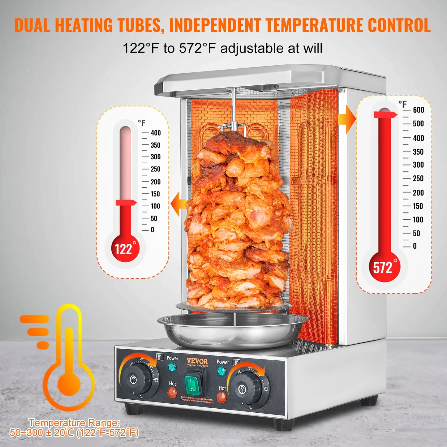 SucceBuy Shawarma Grill Machine 13lbs Electric Vertical Oven