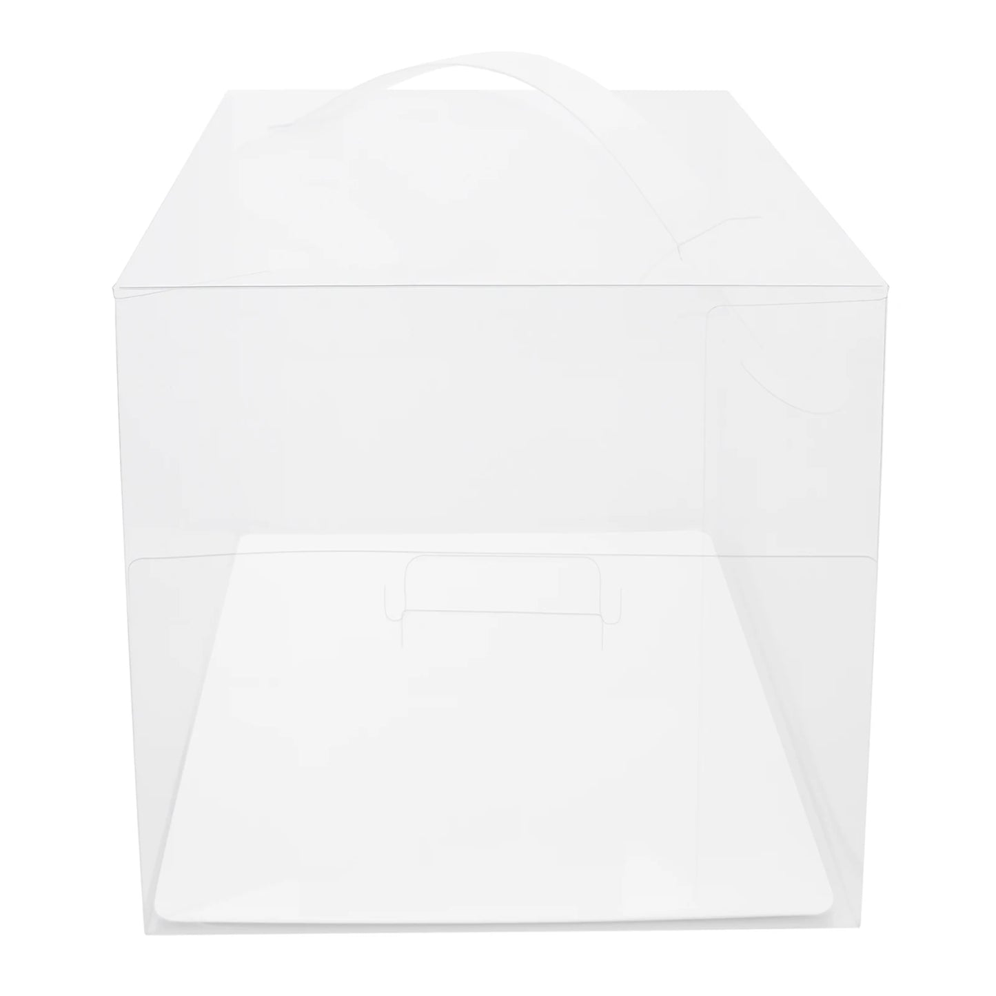 50Pcs Clear Party Cake Boxes with Handles, 5.5" Dessert Gift Packaging Container for Birthday Wedding Christmas Cookies