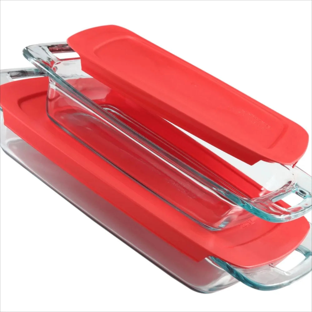 Hign-concerned 4 Piece Rectangular Glass Baking Dish Set