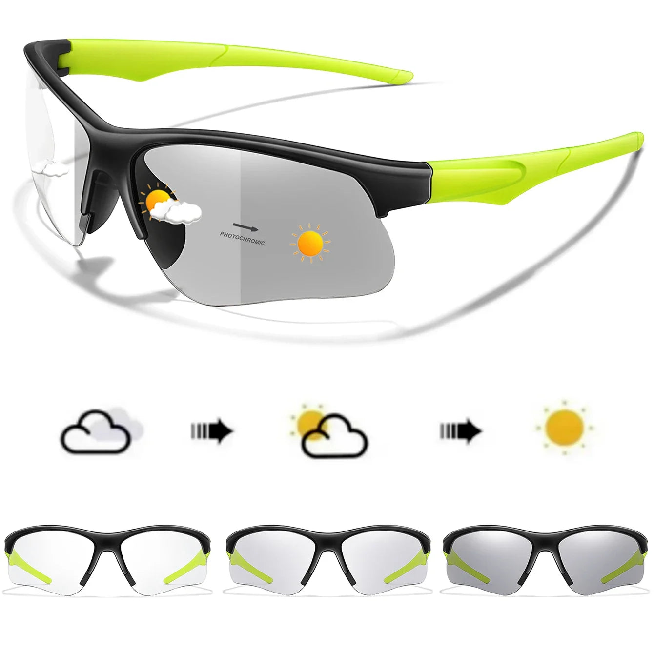 Style Photochromic Sunglasses Men Women Outdoor Mtb Bicycle Cycling Runnging Eyewear Sports Bike Windproof Goggles