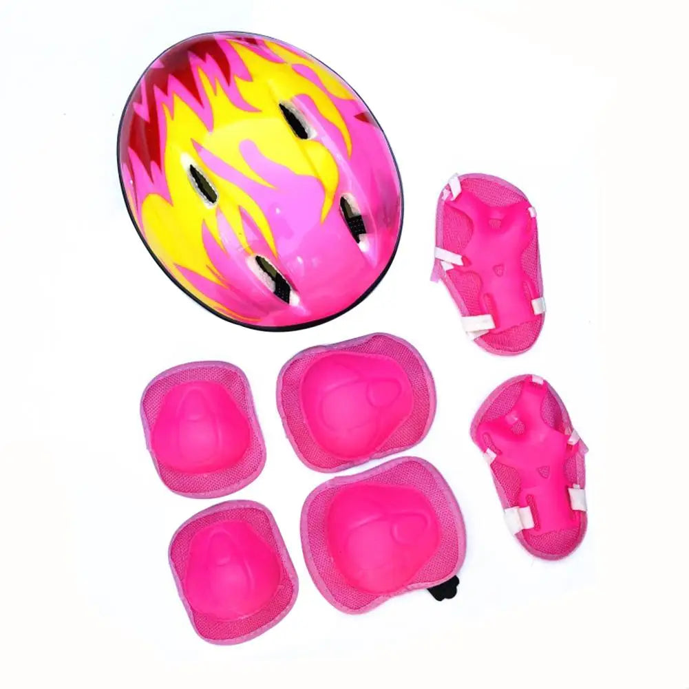Kids Protective Gear Set Helmet Knee Elbow Wrist Pads