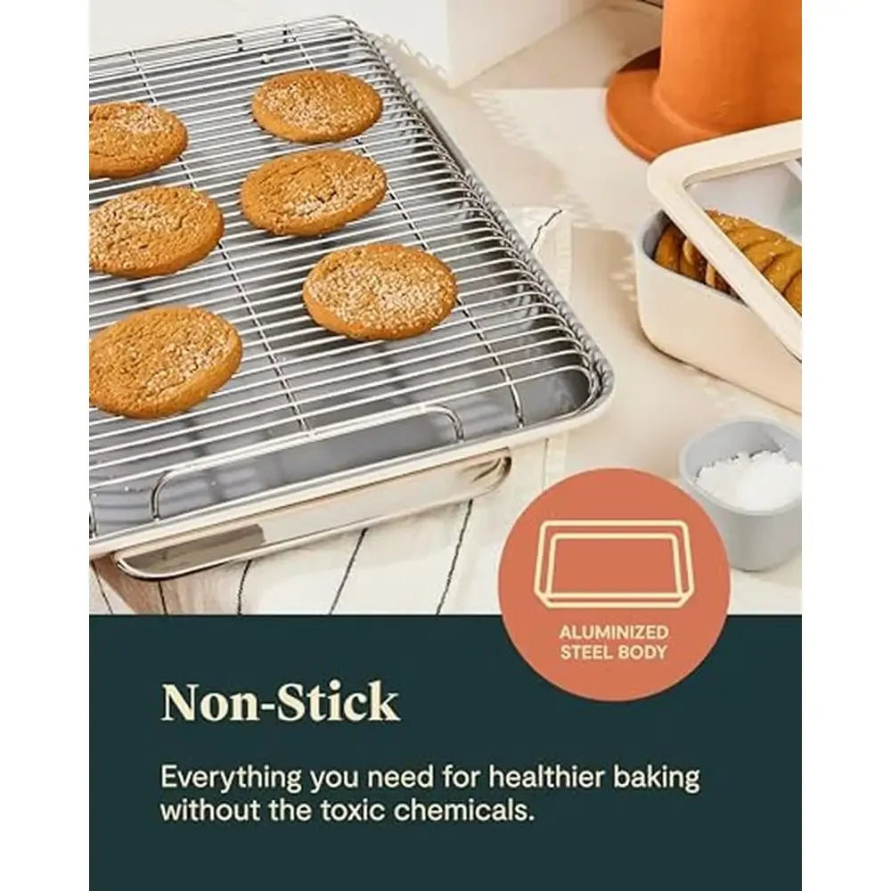 XMSJ Nonstick Ceramic Bakeware Set Aluminized Steel Body