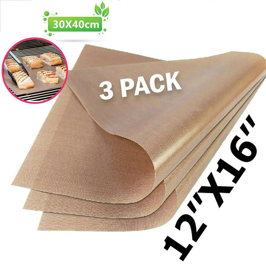 Set Of 3 Reusable Heat Resistant Baking Mats Nonstick