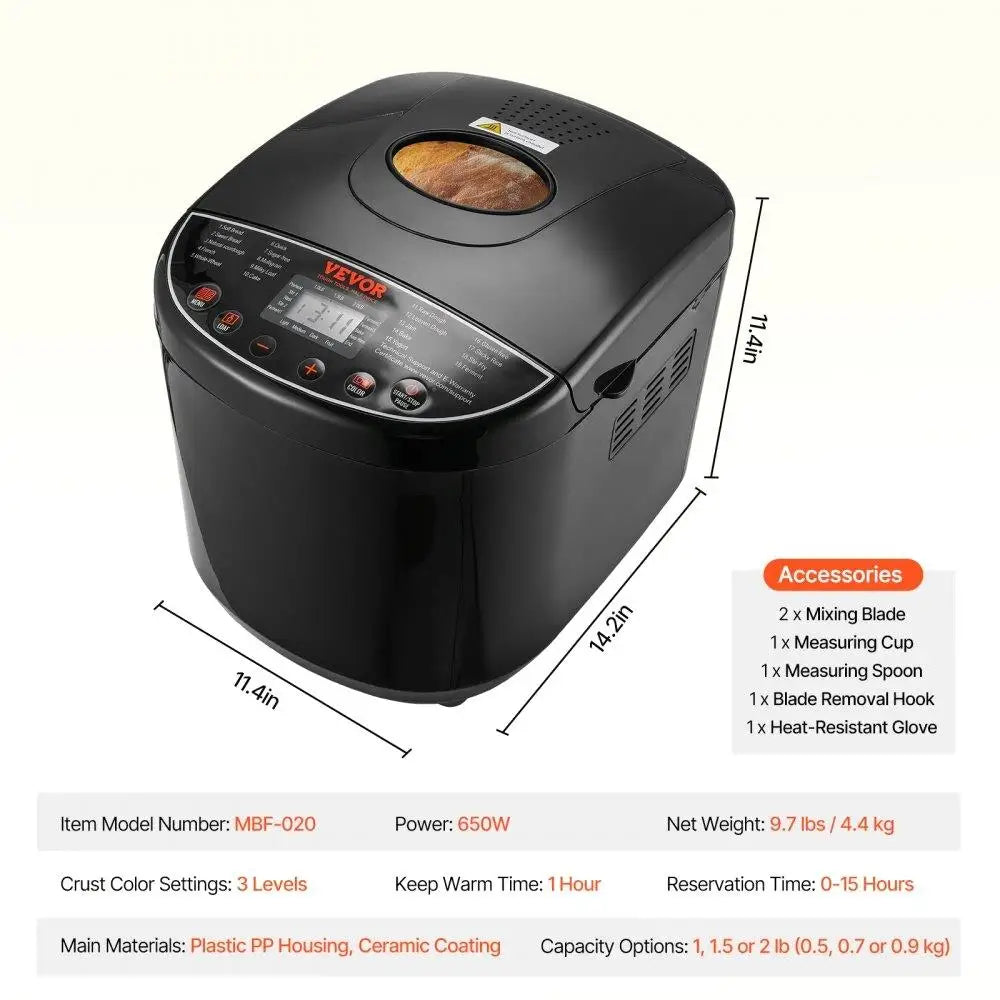 Hign-concerned Automatic 19 In 1 Bread Maker For Baking