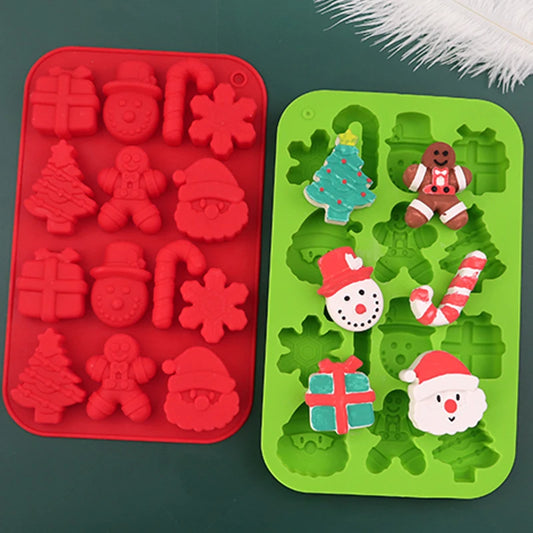 Cake Tools 14 Hole Christmas Silicone Chocolate Mold Pastry