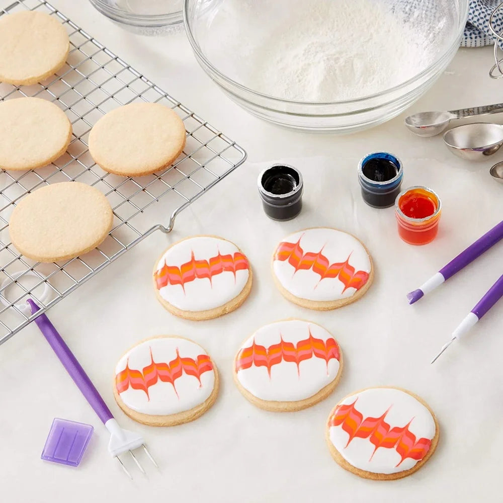 XMSJ 3 Piece Cookie Decorating Tool Set Slim Handles