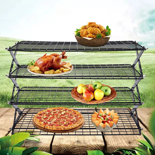 Hign Concerned 4 Tier Collapsible Cooling Rack Bakeware