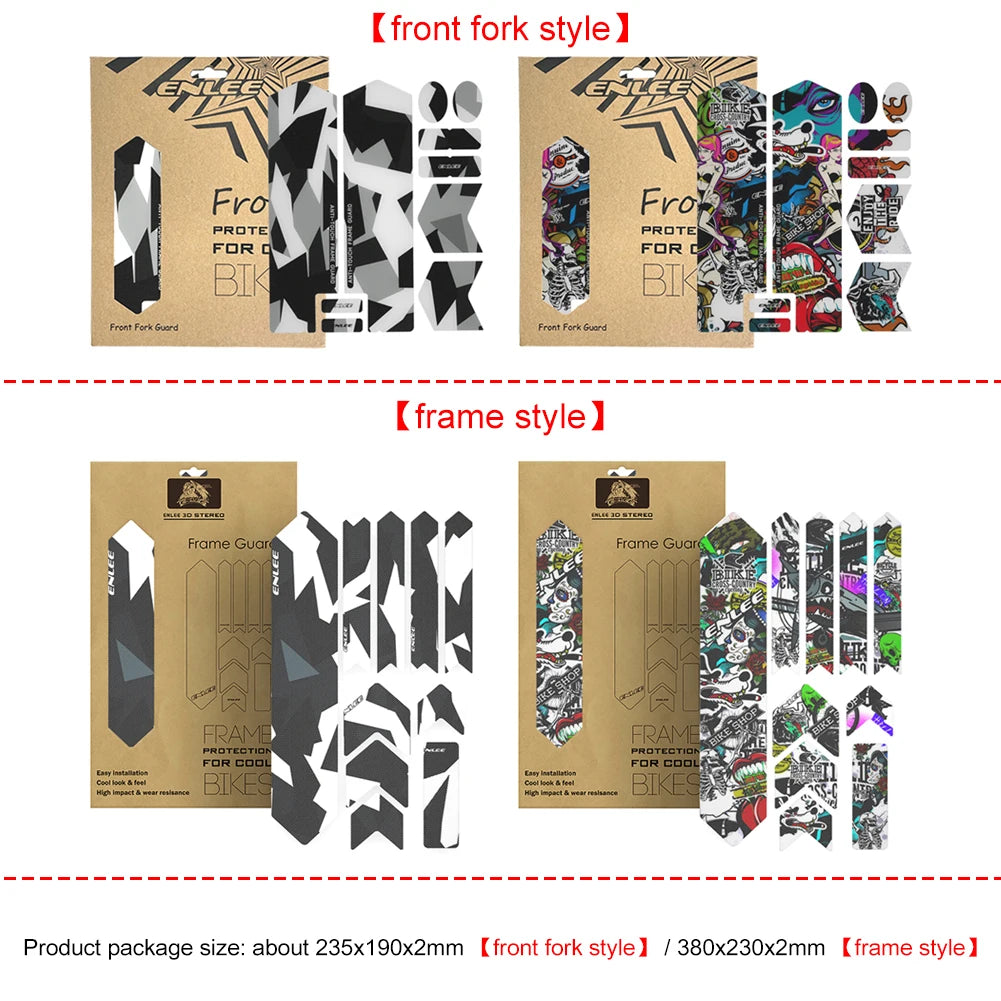 Enlee 3D Front Fork Bike Frame Protector Sticker Guard