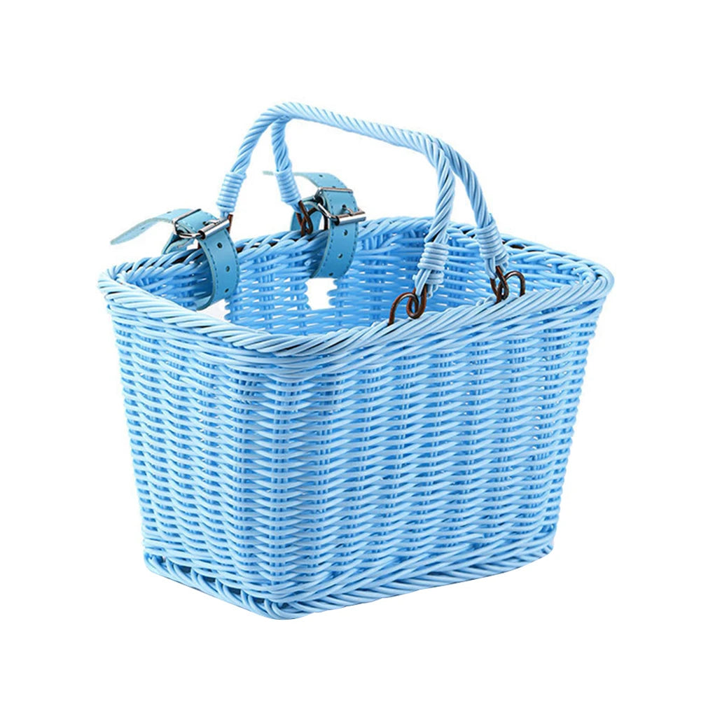MOJOYCE Cute Square Bicycle Basket With Leather Straps